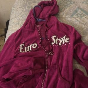 Retro BB Jeans Euro Style  Hooded sweat suit